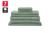NNEKG 7 Piece Cotton Waffle Towels (Sage)
