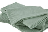 NNEKG 7 Piece Cotton Waffle Towels (Sage)