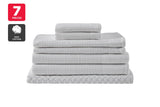 NNEKG 7 Piece Cotton Waffle Towels (White)