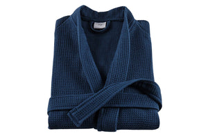 NNEKG Cotton Waffle Bath Robe (Navy) S M