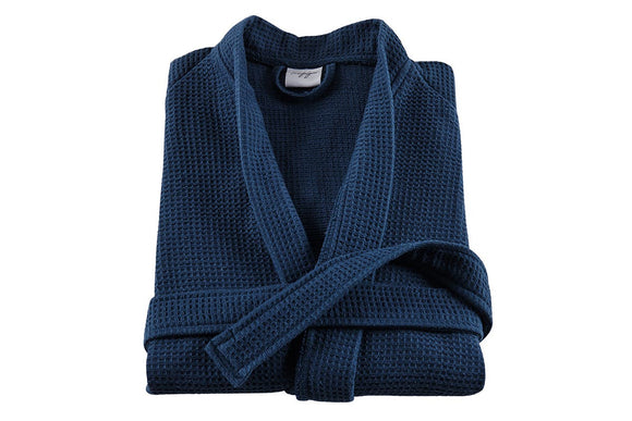 NNEKG Cotton Waffle Bath Robe (Navy) L XL