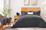 NNEKG 1200TC Cotton Rich Quilt Cover Set (Charcoal King)