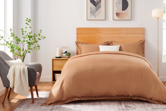 NNEKG 1200TC Cotton Rich Quilt Cover Set (Chai King)
