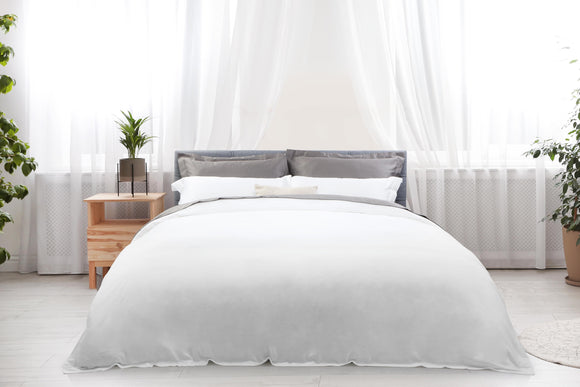 NNEKGE 1200TC Cotton Rich Quilt Cover Set (White King)