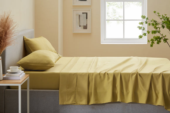 NNEKG 1200TC Cotton Rich Bed Sheet Set (Honey Single)