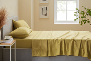 NNEKG 1200TC Cotton Rich Bed Sheet Set (Honey King)