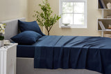 NNEKG 1200TC Cotton Rich Bed Sheet Set (Navy Queen)