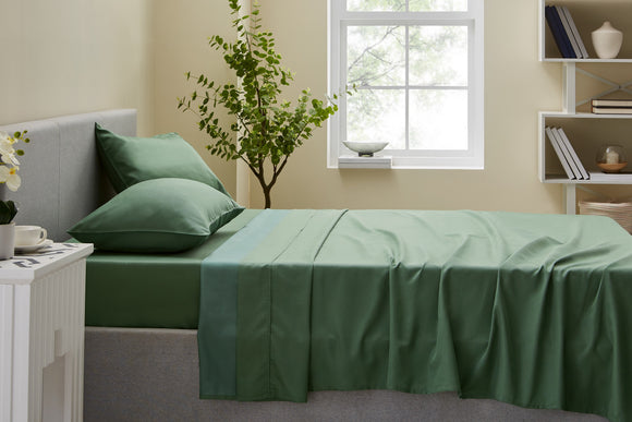 NNEKG 1200TC Cotton Rich Bed Sheet Set (Sage Single)