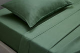 NNEKGE 1200TC Cotton Rich Bed Sheet Set (Sage Double)
