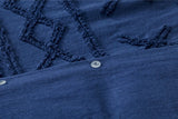 NNEKG Leander Tufted Quilt Cover Set (Navy Queen)