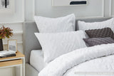NNEKG Leander Tufted Quilt Cover Set (White King)