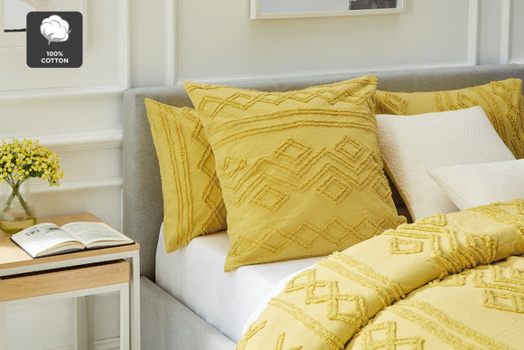 NNEKG Leander Tufted European Pillowcase Pair (Honeysuckle)