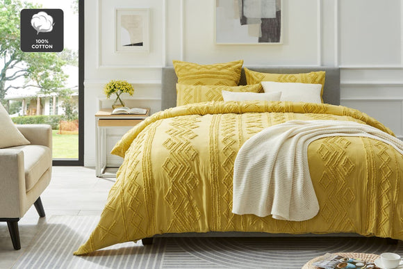 NNEKG Leander Tufted Quilt Cover Set (Honeysuckle Queen)