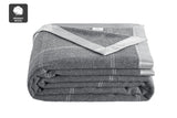 NNEKGE Merino Wool Blend Blanket (Charcoal Queen King)