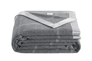 NNEKGE Merino Wool Blend Blanket (Charcoal Single Double)