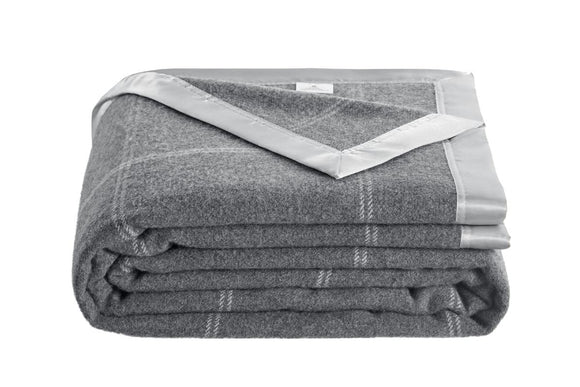 NNEKGE Merino Wool Blend Blanket (Charcoal Single Double)