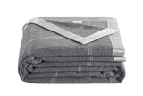 NNEKGE Merino Wool Blend Blanket (Charcoal Single Double)