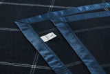 NNEKGE Merino Wool Blend Blanket (Navy Queen King)