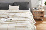 NNEKGE Merino Wool Blend Blanket (Cream Single Double)
