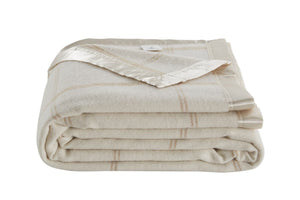 NNEKGE Merino Wool Blend Blanket (Cream Single Double)