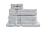 NNEKG 7 Piece 550GSM Mimosa Turkish Cotton Towel Set (White)