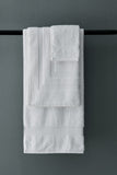 NNEKG 7 Piece 550GSM Mimosa Turkish Cotton Towel Set (White)