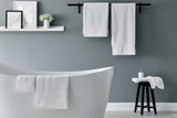 NNEKG 7 Piece 550GSM Mimosa Turkish Cotton Towel Set (White)