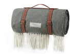 NNEKGE Riley Picnic Rug with Reusable Faux Leather Belt (Grey)