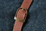 NNEKGE Riley Picnic Rug with Reusable Faux Leather Belt (Navy)