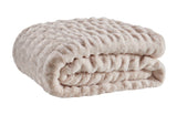 NNEKGE Rouched Faux Fur Blanket (Pink 180cm x 200cm)