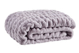 NNEKGE Rouched Faux Fur Blanket (Lilac 180cm x 200cm)