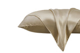 NNEKG Set of 2 Luxury 100% Mulberry Silk Pillowcases (Champagne)
