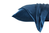 NNEKG Set of 2 Luxury 100% Mulberry Silk Pillowcases (Navy)
