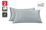 NNEKG Set of 2 Luxury 100% Mulberry Silk Pillowcases (Silver)