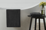 NNEKG Set of 2 650GSM Williow Ribbed Cotton Bath Towels (Charcoal)