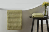 NNEKG Set of 2 650GSM Williow Ribbed Cotton Bath Towels (Chartreuse)