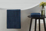 NNEKG Set of 2 650GSM Williow Ribbed Cotton Bath Towels (Navy)