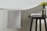 NNEKG Set of 2 650GSM Williow Ribbed Cotton Bath Towels (Silver)