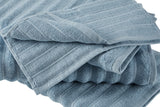 NNEKG 7 Piece 650GSM Williow Ribbed Cotton Towel Set (Blue)