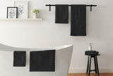 NNEKG 7 Piece 650GSM Williow Ribbed Cotton Towel Set (Charcoal)