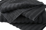 NNEKG 7 Piece 650GSM Williow Ribbed Cotton Towel Set (Charcoal)