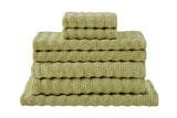NNEKG 7 Piece 650GSM Williow Ribbed Cotton Towel Set (Chartreuse)