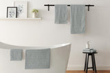NNEKG 7 Piece 650GSM Williow Ribbed Cotton Towel Set (Silver)