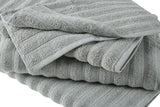 NNEKG 7 Piece 650GSM Williow Ribbed Cotton Towel Set (Silver)