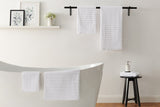 NNEKG 7 Piece 650GSM Williow Ribbed Cotton Towel Set (White)