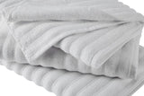 NNEKG 7 Piece 650GSM Williow Ribbed Cotton Towel Set (White)