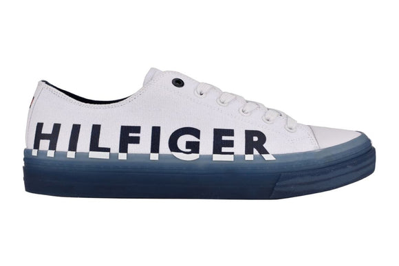 NNEKG Hilfiger Mens REIDS Sneakers (White Navy Size 10.5 US)