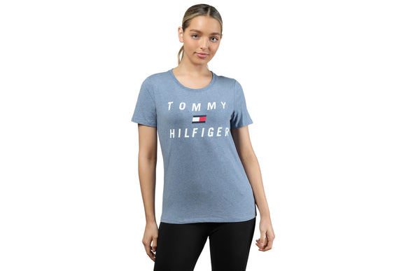 NNEKG Hilfiger Womens Short Sleeve Crew Neck Tee with Printed Graphics (Deep Blue Size XXL) 1
