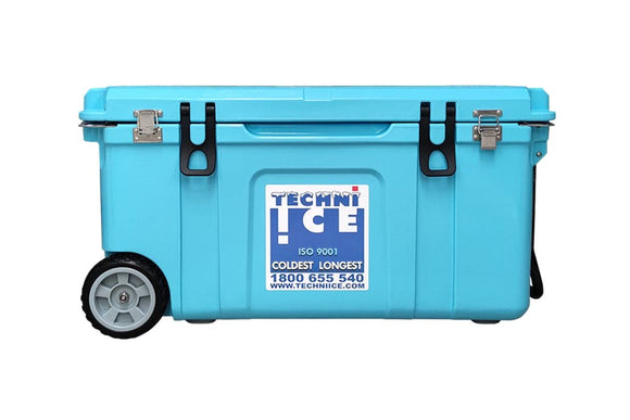 NNEKG Signature Hardcore Series Premium Ice Box 75L Light Blue with Wheels