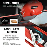 NNEMB 800W Electric Tile Saw Cutter with 200mm (8) Blade-720mm Cutting Length-Side Extension Table